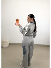 Conjunto combinado denim gris