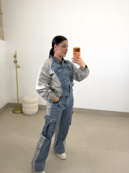 Conjunto combinado denim gris