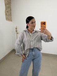 Camisa rayas blanca/marron