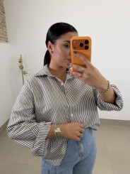 Camisa rayas blanca/marron