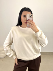 Sudadera hombrera beige