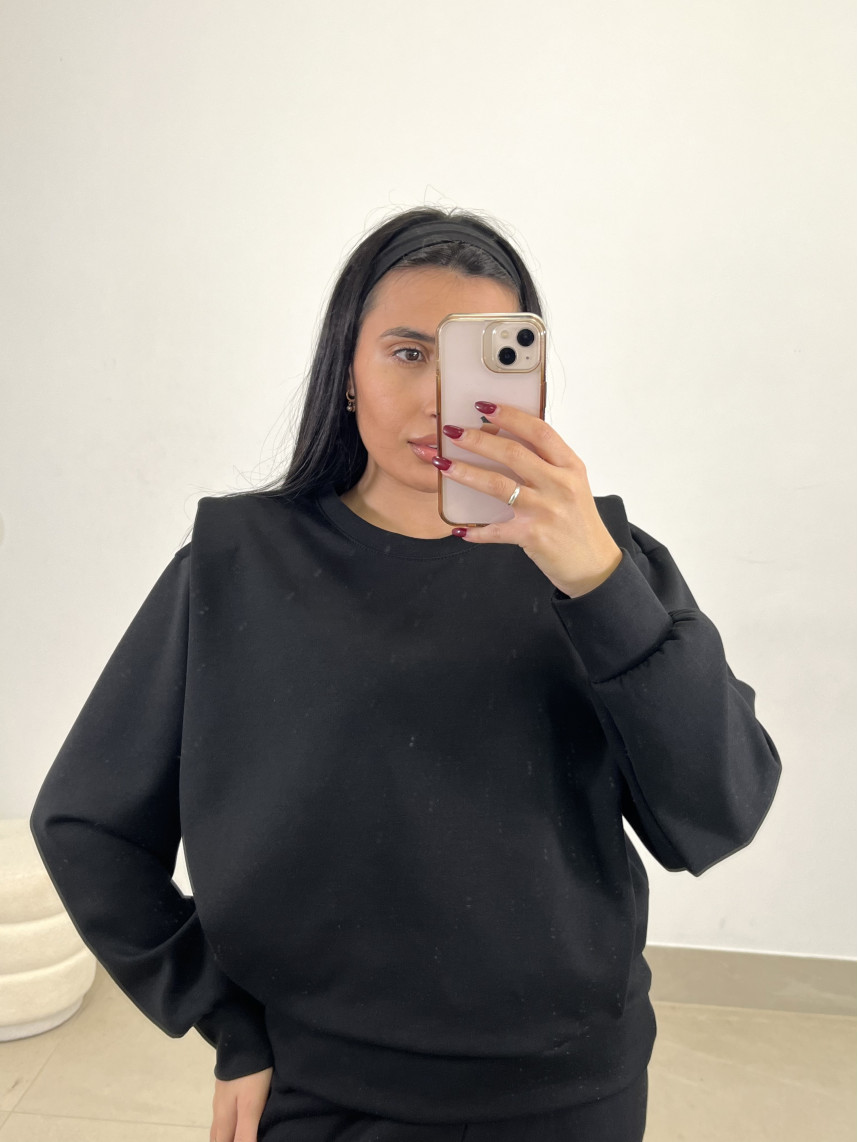 Sudadera hombrera negra