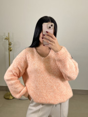 Jersey basico cuello pico naranja