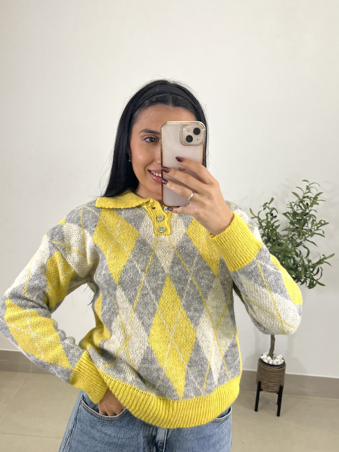 Jersey rombos amarillo