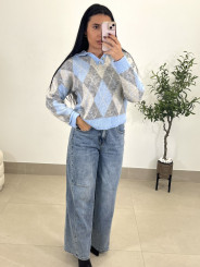 Jersey rombos celeste