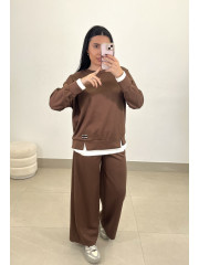 Conjunto combinado mim  marron