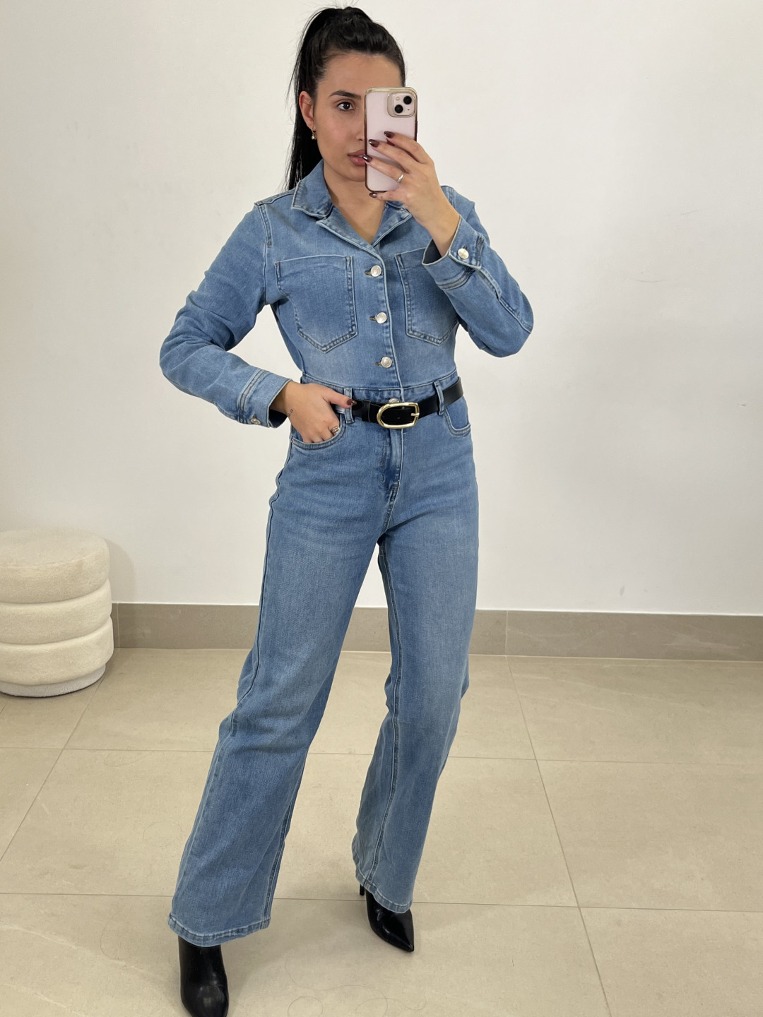 mono vaquero cuello pico