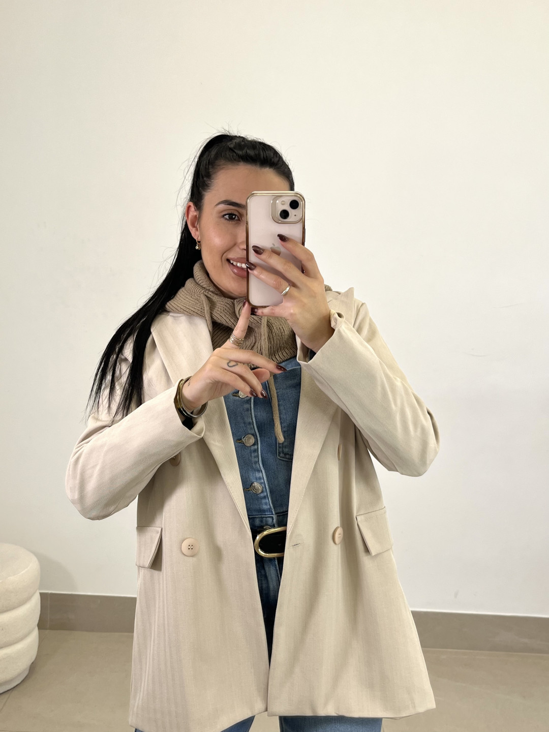 blazer estructura beige