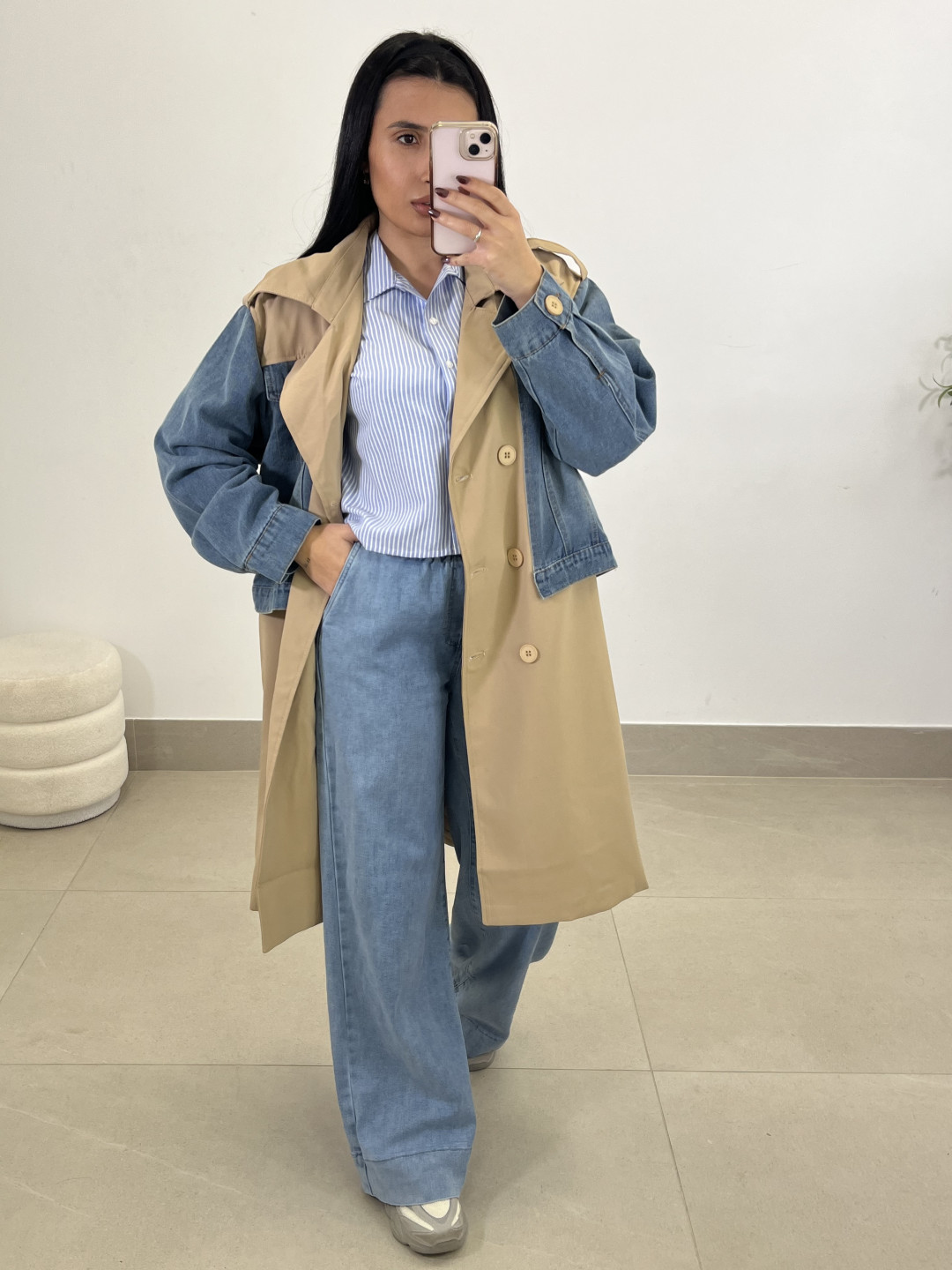 pantalon fluido tipo denim vaquero