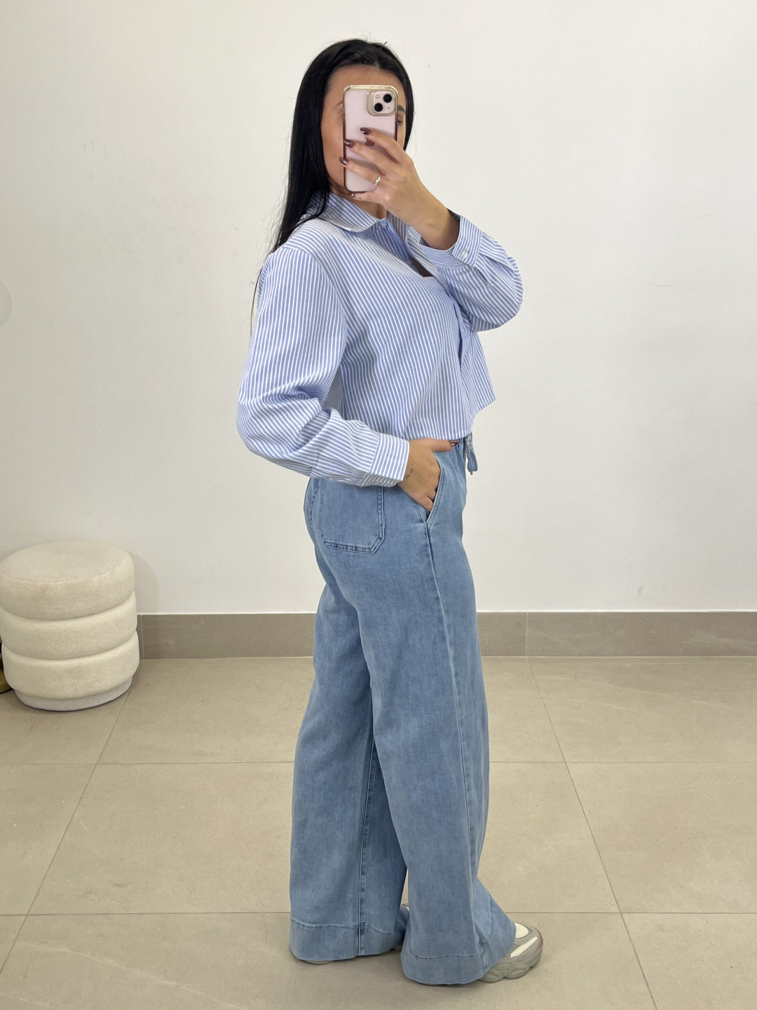 pantalon fluido tipo denim vaquero