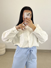 pantalon fluido tipo denim celeste