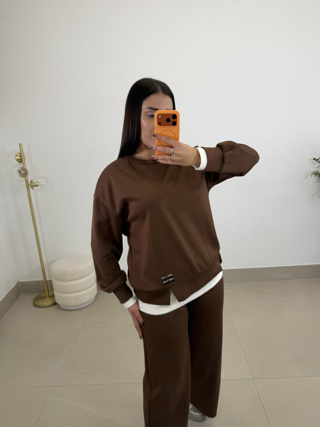 Conjunto combinado mim  marron