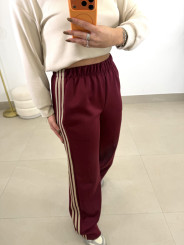 pantalon tinto felpa raya lateral beige