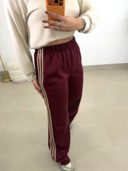 pantalon tinto felpa raya lateral beige