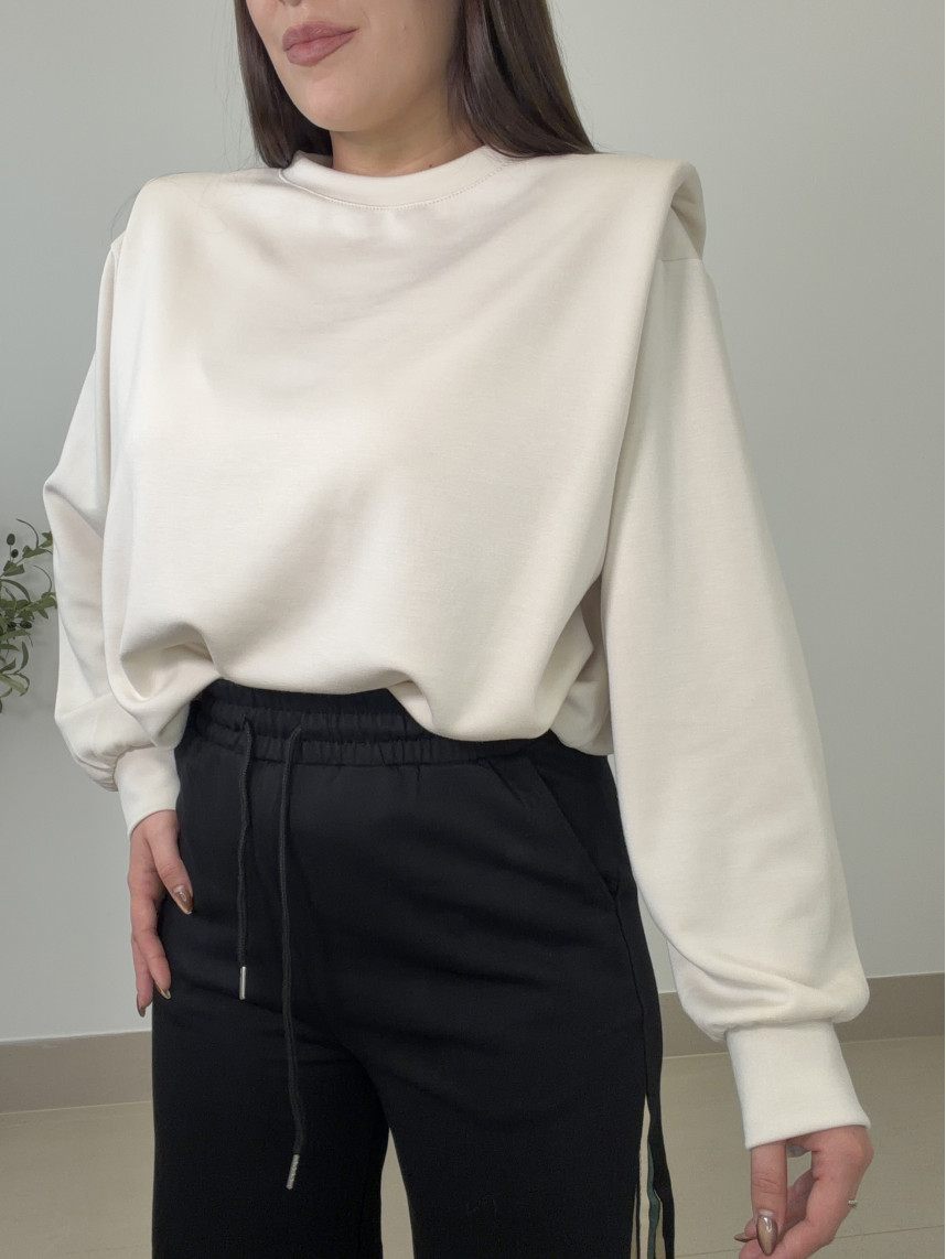 Sudadera hombrera beige