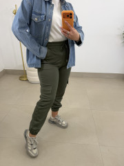 Pantalon felpa cargo basico