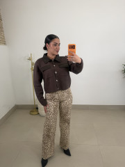 Rebeca punto combinado polipiel marron