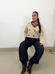 Gabardina crop beige