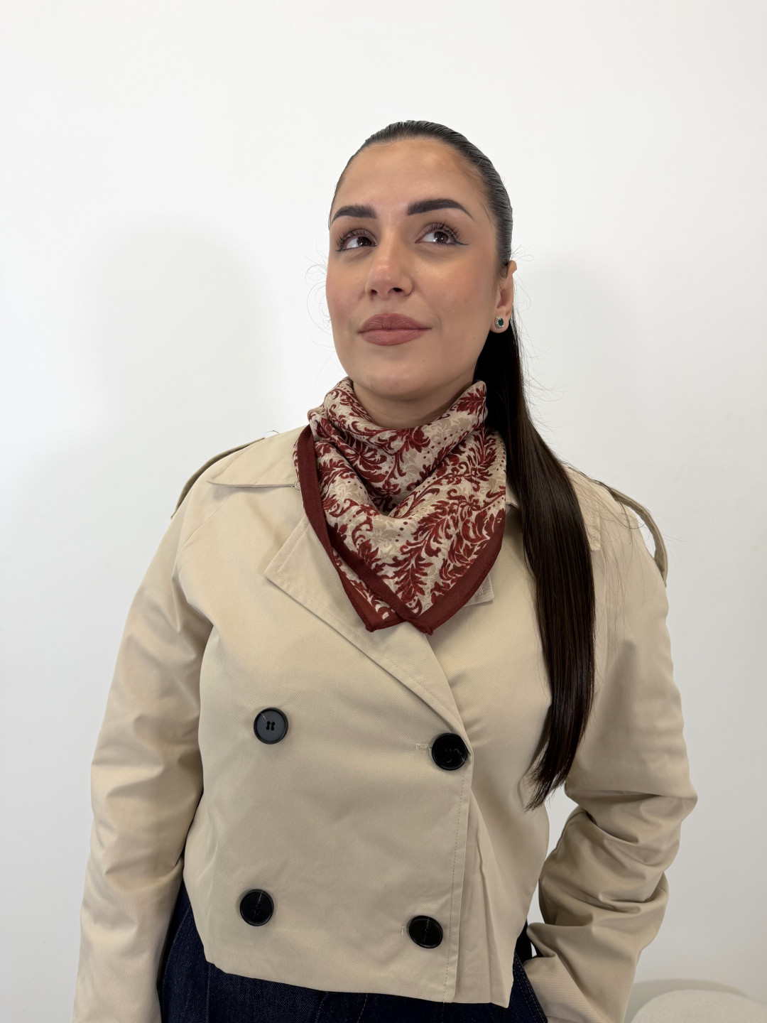 Gabardina crop beige