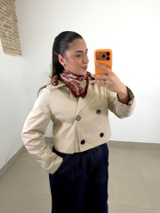 Gabardina crop beige