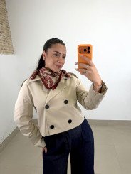 Gabardina crop beige