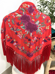 mantón rojo/morado