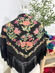 Mantón negro/mandarina 1