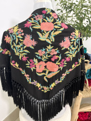 Mantón negro/mandarina 1