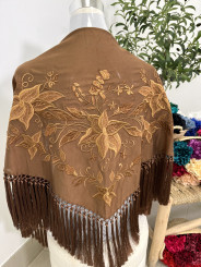 Mantón seda color tierra 2