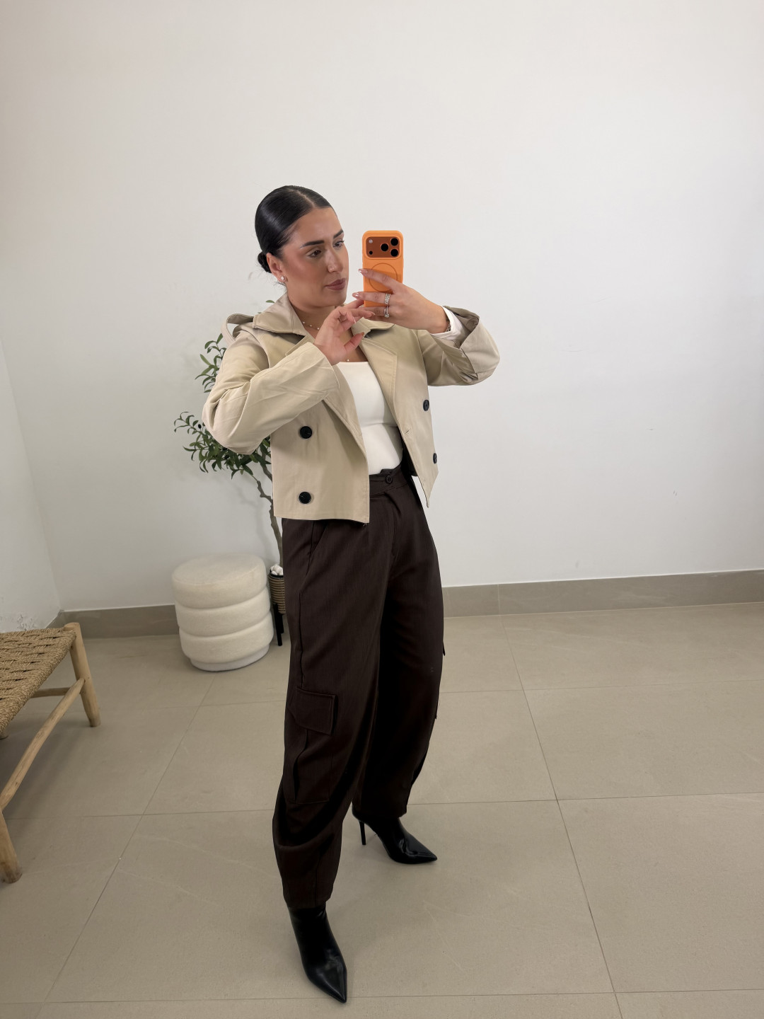 Pantalon pinzas barrel cargo