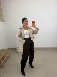 Pantalon pinzas barrel cargo