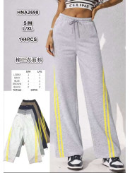 Pantalon felpa raya amarilla