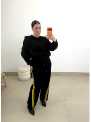 Pantalon felpa raya amarilla