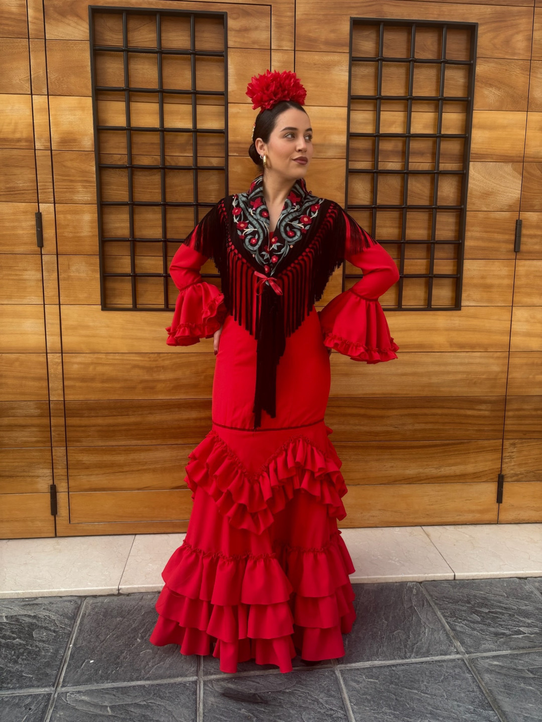 Vestido Madrid rojo liso