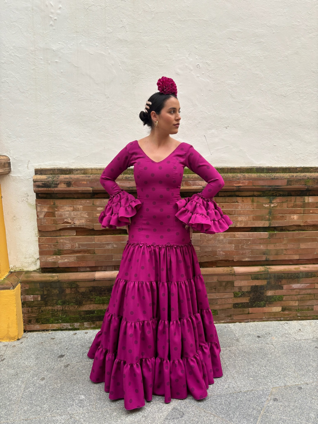 Vestido Coria bugambilla  lunar oscuro