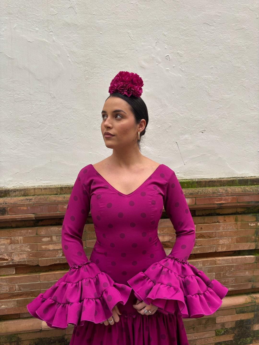 Vestido Coria bugambilla  lunar oscuro