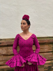 Vestido Coria bugambilla  lunar oscuro