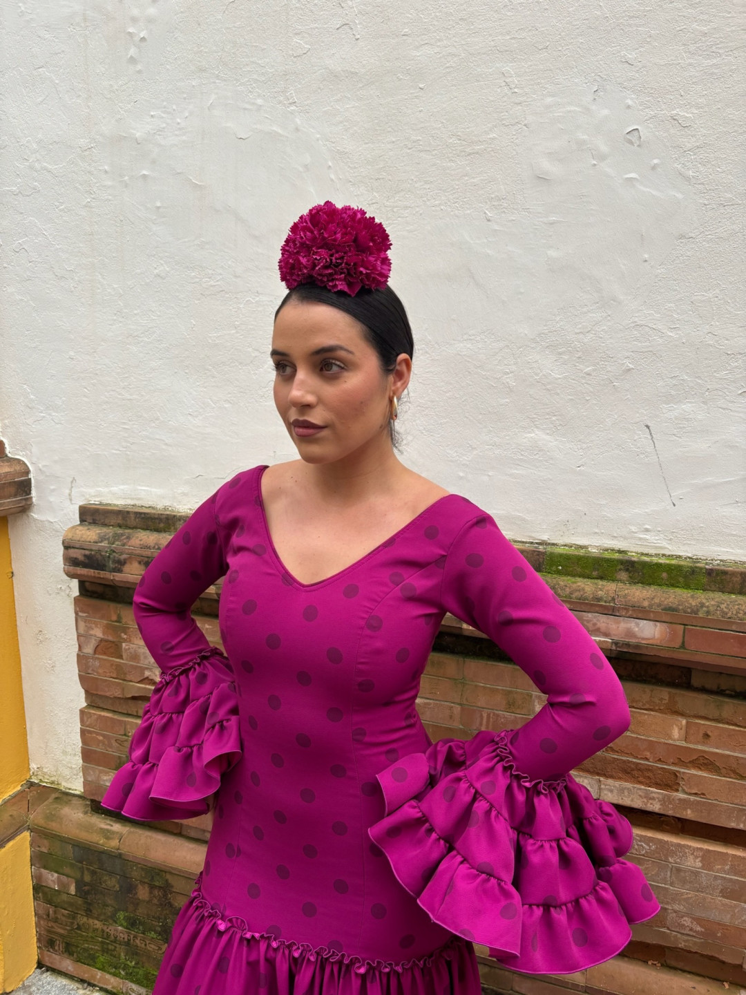 Vestido Coria bugambilla  lunar oscuro