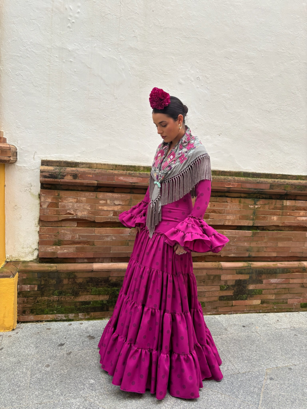 Vestido Coria bugambilla  lunar oscuro