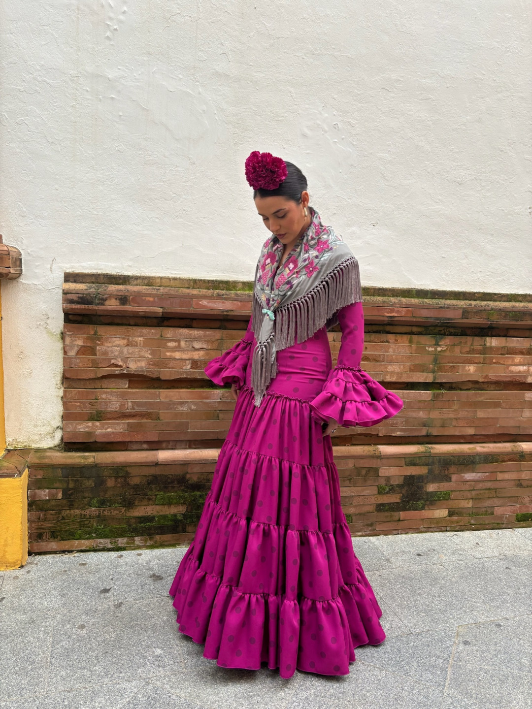 Vestido Coria bugambilla  lunar oscuro