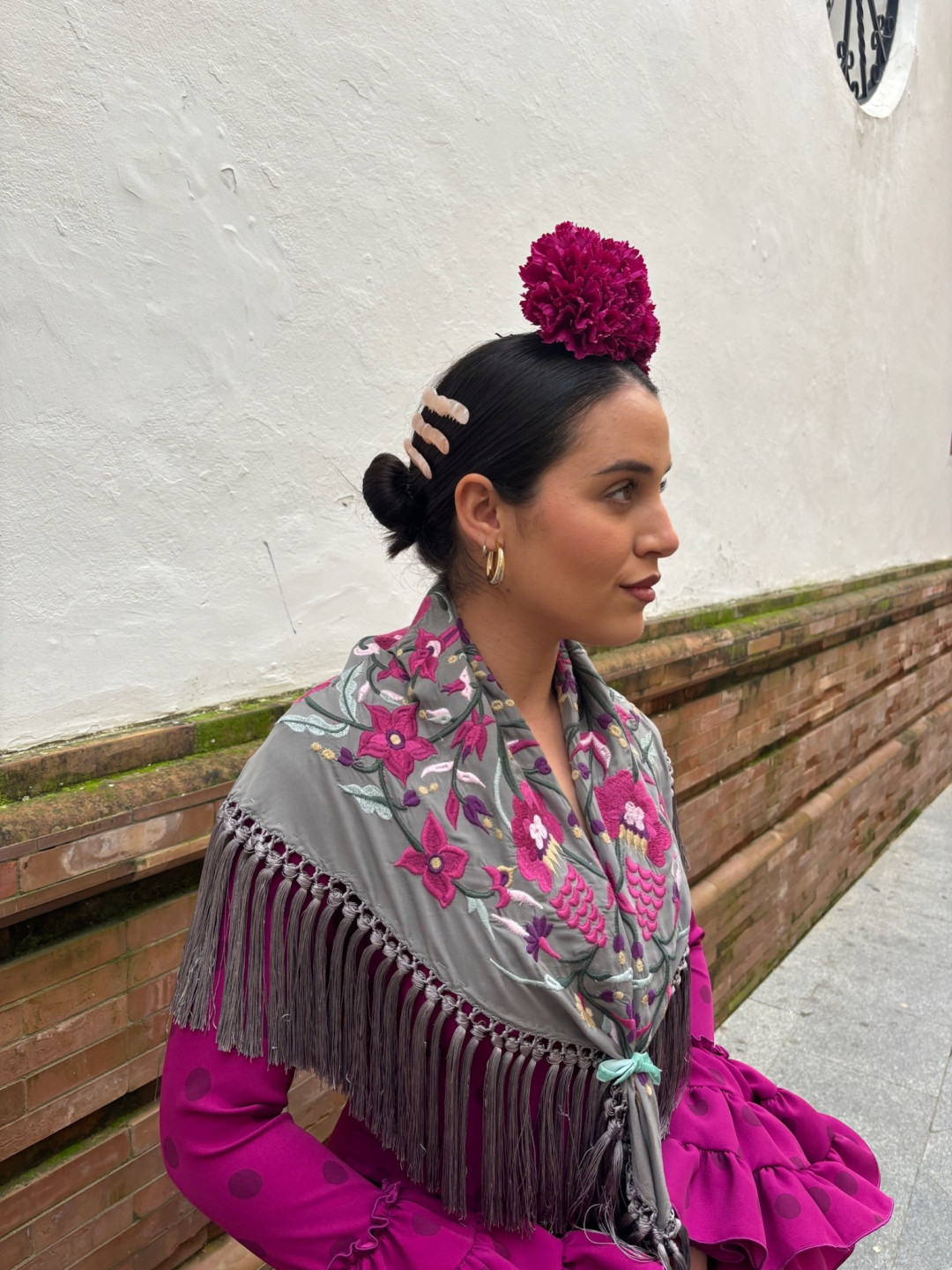 Vestido Coria bugambilla  lunar oscuro