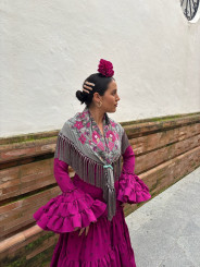 Vestido Coria bugambilla  lunar oscuro