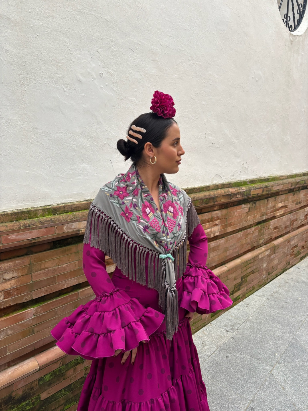 Vestido Coria bugambilla  lunar oscuro