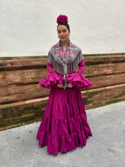 Vestido Coria bugambilla  lunar oscuro