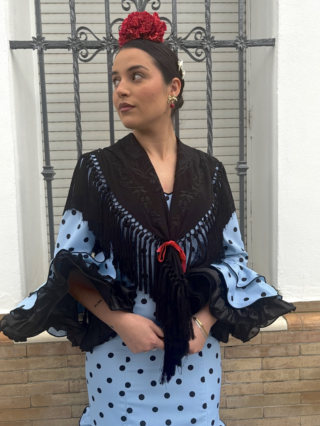 vestido Macu celeste lunar negro