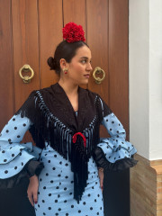 vestido Macu celeste lunar negro