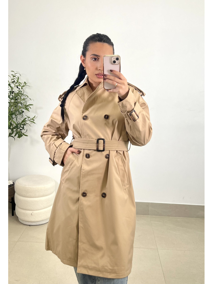 Gabardina basica camel