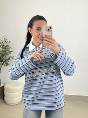 Polo rayas 1987 celeste