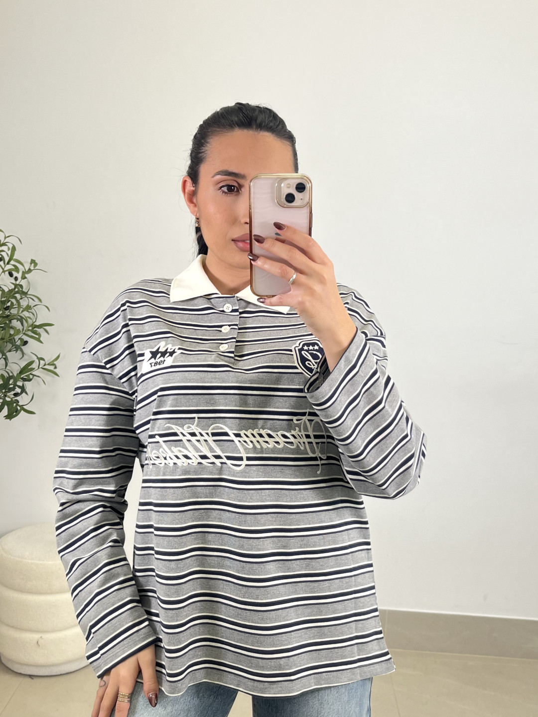 Polo rayas 1987 gris