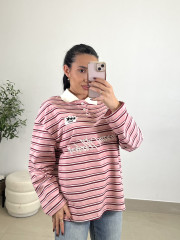 Polo rayas 1987 rosa